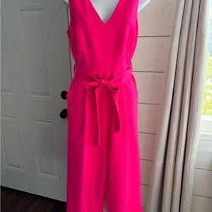 Vince Camuto Vibrant Pink Jumpsuit Wide Leg Crop Bow Womens 6